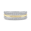 Diamond Stack Ring 1/10 ct tw Sterling Silver & 10K Yellow Gold