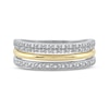 Thumbnail Image 3 of Diamond Stack Ring 1/10 ct tw Sterling Silver & 10K Yellow Gold