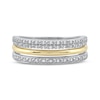 Thumbnail Image 2 of Diamond Stack Ring 1/10 ct tw Sterling Silver & 10K Yellow Gold