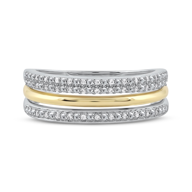 Main Image 3 of Diamond Stack Ring 1/10 ct tw Sterling Silver & 10K Yellow Gold
