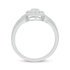 Thumbnail Image 2 of Multi-Diamond Oval Milgrain Promise Ring 1/8 ct tw 10K White Gold