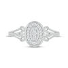 Thumbnail Image 3 of Multi-Diamond Oval Milgrain Promise Ring 1/8 ct tw 10K White Gold