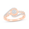 Thumbnail Image 0 of Multi-Diamond Center Swirl Bezel Promise Ring 1/4 ct tw 10K Rose Gold
