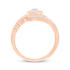 Thumbnail Image 1 of Multi-Diamond Center Swirl Bezel Promise Ring 1/4 ct tw 10K Rose Gold