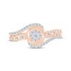 Thumbnail Image 2 of Multi-Diamond Center Swirl Bezel Promise Ring 1/4 ct tw 10K Rose Gold