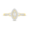 Thumbnail Image 3 of Round & Baguette-Cut Multi-Diamond Marquise Promise Ring 1/5 ct tw 10K Yellow Gold
