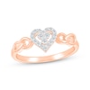 Thumbnail Image 1 of Diamond Heart Halo Promise Ring 1/8 ct tw 10K Rose Gold