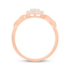 Thumbnail Image 2 of Diamond Heart Halo Promise Ring 1/8 ct tw 10K Rose Gold