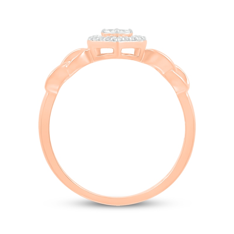 Diamond Heart Infinity Promise Ring 1/8 ct tw 10K Rose Gold