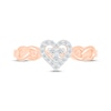 Thumbnail Image 3 of Diamond Heart Halo Promise Ring 1/8 ct tw 10K Rose Gold