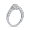 Multi-Diamond Center Bypass Swirl Diamond Ring 1/6 ct tw Sterling Silver