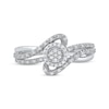 Thumbnail Image 3 of Multi-Diamond Center Bypass Swirl Diamond Ring 1/6 ct tw Sterling Silver