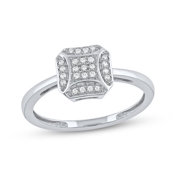 Kay Multi-Diamond Center Octagon Diamond Ring 1/10 ct tw Sterling Silver