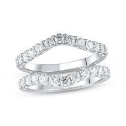 Now + Forever Lab-Grown Diamonds Diamond Enhancer Ring 1-1/2 ct tw Round-cut 14K White Gold