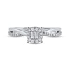 Thumbnail Image 3 of Baguette & Round-Cut Multi-Diamond Halo Promise Ring 1/5 ct tw 10K White Gold