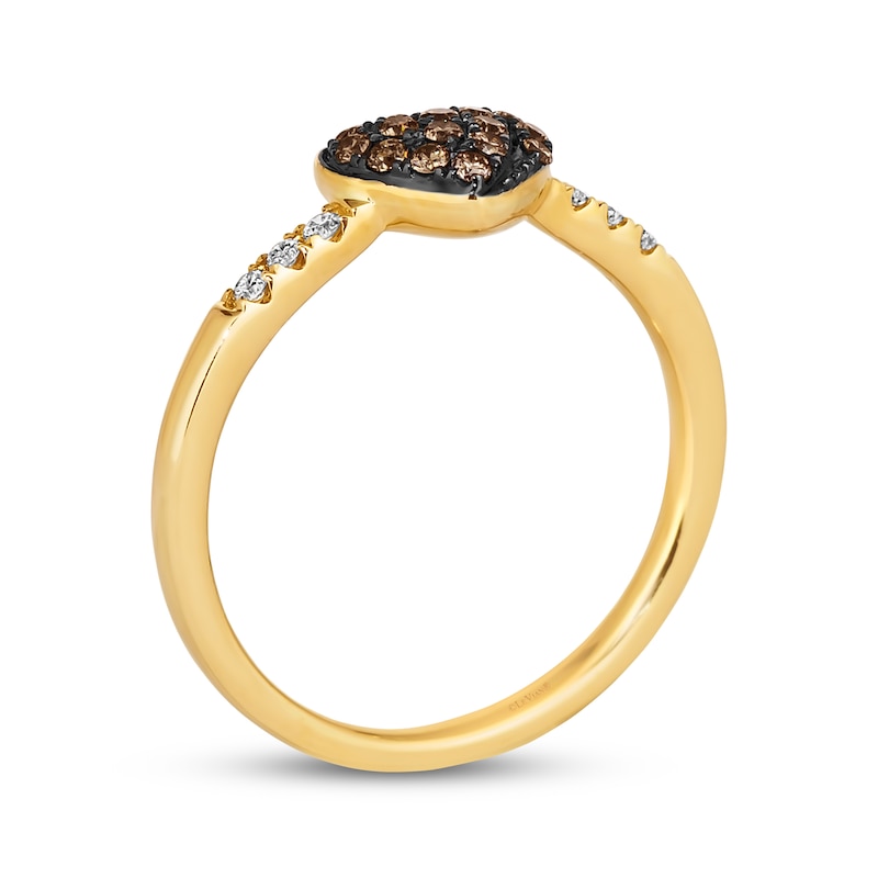 Godiva x Le Vian Diamond Heart Ring 1/4 ct tw 14K Honey Gold