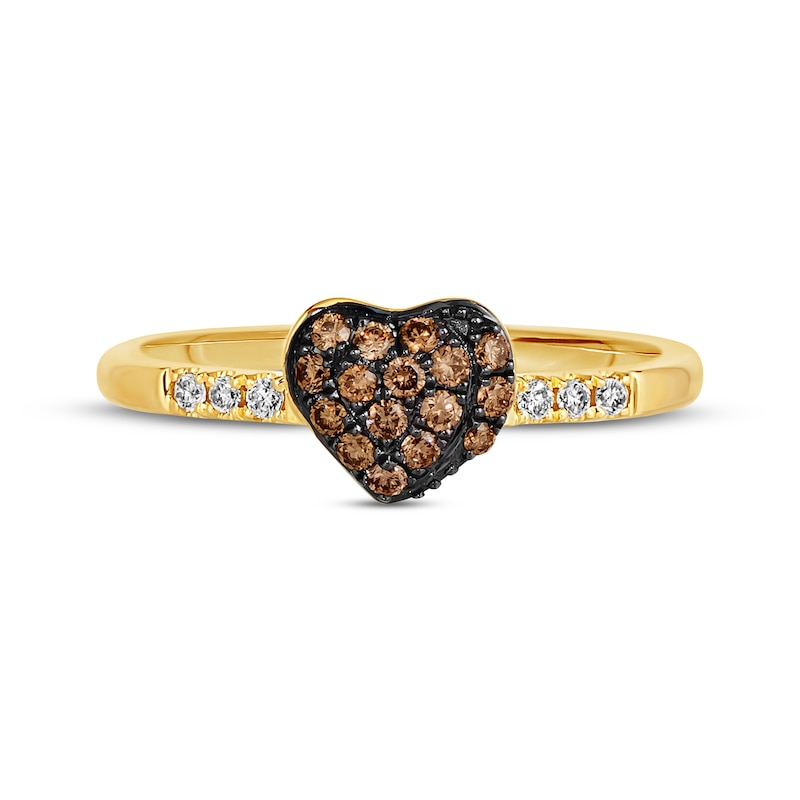 Godiva x Le Vian Diamond Heart Ring 1/4 ct tw 14K Honey Gold