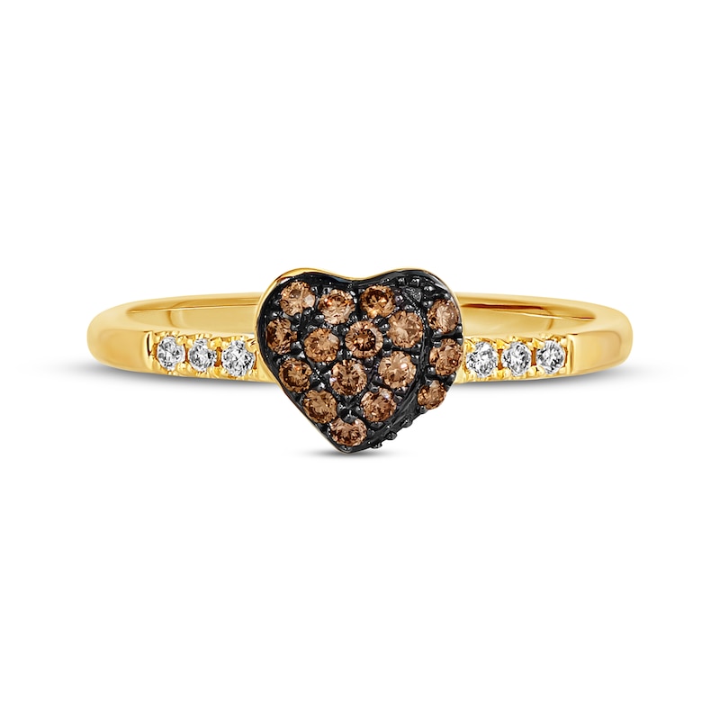 Main Image 4 of Godiva x Le Vian Diamond Heart Ring 1/4 ct tw 14K Honey Gold