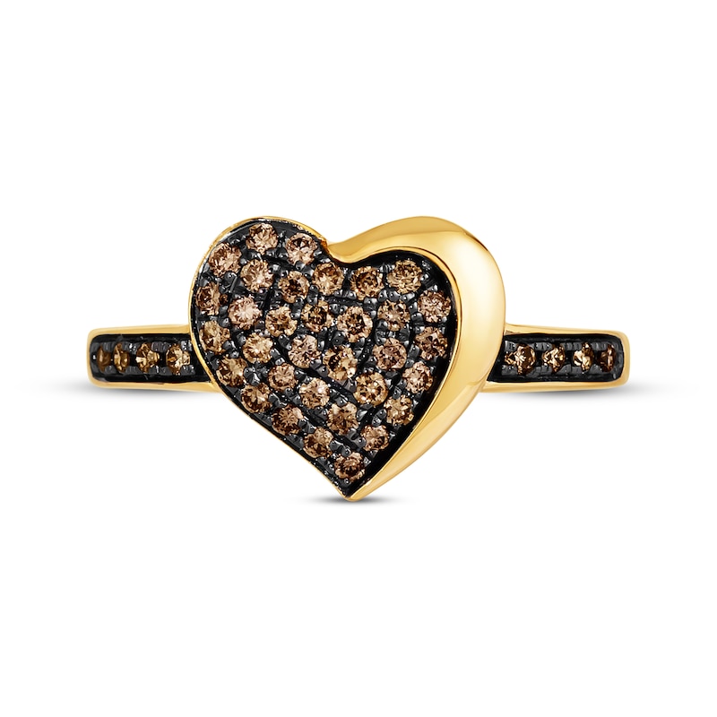 Main Image 4 of Godiva x Le Vian Diamond Heart Ring 1/3 ct tw 14K Honey Gold
