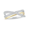 Thumbnail Image 1 of Diamond Crossover Ring 1/6 ct tw Sterling Silver & 10K Yellow Gold