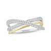 Thumbnail Image 0 of Diamond Crossover Ring 1/6 ct tw Sterling Silver & 10K Yellow Gold