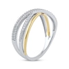 Thumbnail Image 2 of Diamond Crossover Ring 1/6 ct tw Sterling Silver & 10K Yellow Gold