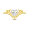 Thumbnail Image 3 of Diamond Beaded Chevron & Heart Promise Ring 1/8 ct tw 10K Yellow Gold