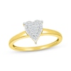 Multi-Diamond Center Heart Promise Ring 1/8 ct tw 10K Yellow Gold
