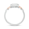 Thumbnail Image 1 of Multi-Diamond Center Heart Promise Ring 1/6 ct tw Sterling Silver & 10K Rose Gold