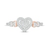 Thumbnail Image 3 of Multi-Diamond Heart Promise Ring 1/6 ct tw Sterling Silver & 10K Rose Gold