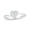 Thumbnail Image 1 of Multi-Diamond Center Heart Promise Ring 1/10 ct tw Sterling Silver