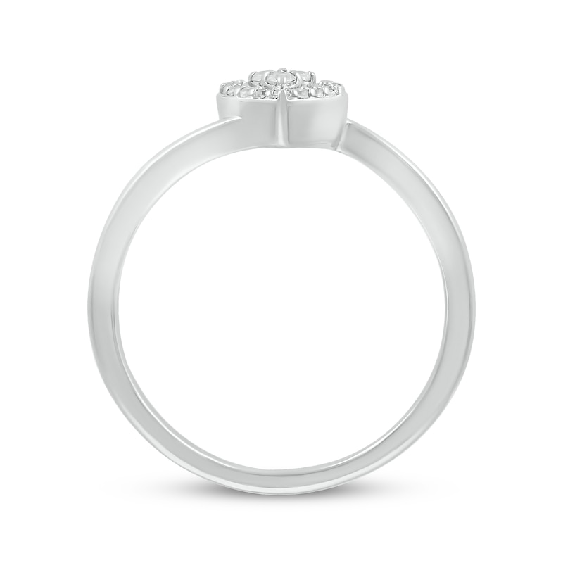 Main Image 2 of Multi-Diamond Center Heart Promise Ring 1/10 ct tw Sterling Silver