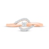 Thumbnail Image 1 of Diamond Curved Halo Promise Ring 1/8 ct tw 10K Rose Gold