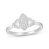 Multi-Diamond Center Marquise Frame & Butterfly Promise Ring 1/10 ct tw Sterling Silver