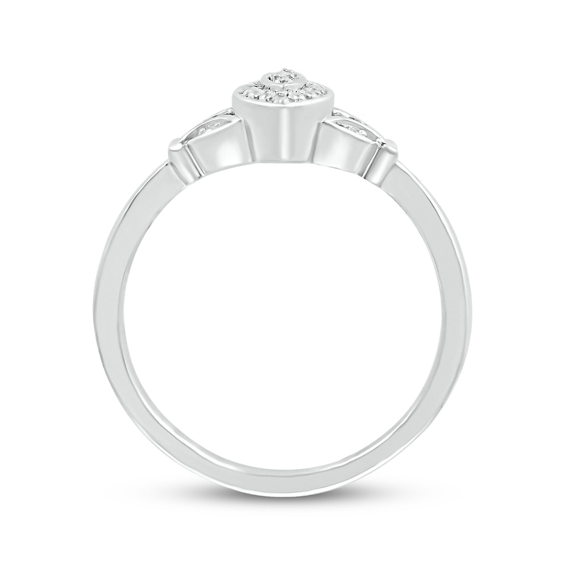 Main Image 2 of Multi-Diamond Marquise Frame Butterfly Promise Ring 1/10 ct tw Sterling Silver