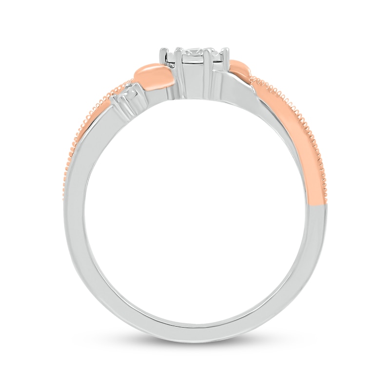 Main Image 2 of Diamond Promise Ring 1/10 ct tw Sterling Silver & 10K Rose Gold