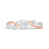 Diamond Twist Shank Promise Ring 1/10 ct tw Sterling Silver & 10K Rose Gold