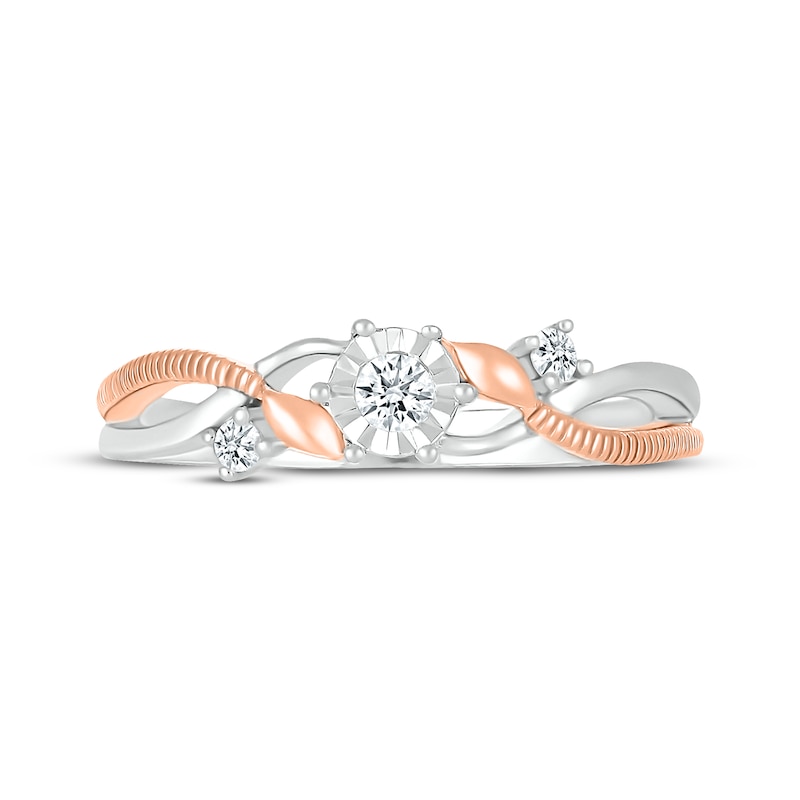Main Image 3 of Diamond Promise Ring 1/10 ct tw Sterling Silver & 10K Rose Gold