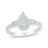 Thumbnail Image 1 of Baguette & Round-Cut Multi-Diamond Paisley Frame Promise Ring 1/6 ct tw Sterling Silver