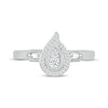 Thumbnail Image 3 of Baguette & Round-Cut Multi-Diamond Paisley Frame Promise Ring 1/6 ct tw Sterling Silver