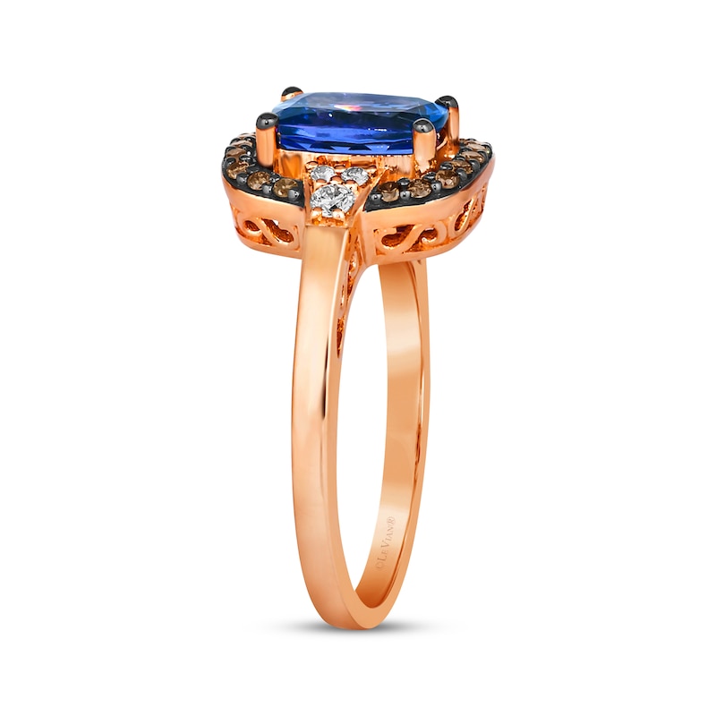 Main Image 2 of Le Vian Cushion-Cut Tanzanite Ring 1/4 ct tw Diamonds 14K Strawberry Gold
