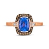 Thumbnail Image 3 of Le Vian Cushion-Cut Tanzanite Ring 1/4 ct tw Diamonds 14K Strawberry Gold