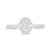 Thumbnail Image 3 of Round & Baguette-Cut Multi-Diamond Oval Halo Promise Ring 1/8 ct tw Sterling Silver