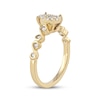 Baguette & Round-Cut Multi-Diamond Center Oval Promise Ring 1/4 ct tw 10K Yellow Gold
