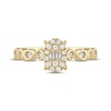 Thumbnail Image 2 of Baguette & Round-Cut Multi-Diamond Center Oval Promise Ring 1/4 ct tw 10K Yellow Gold