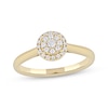 Multi-Diamond Center Halo Promise Ring 1/5 ct tw 10K Yellow Gold