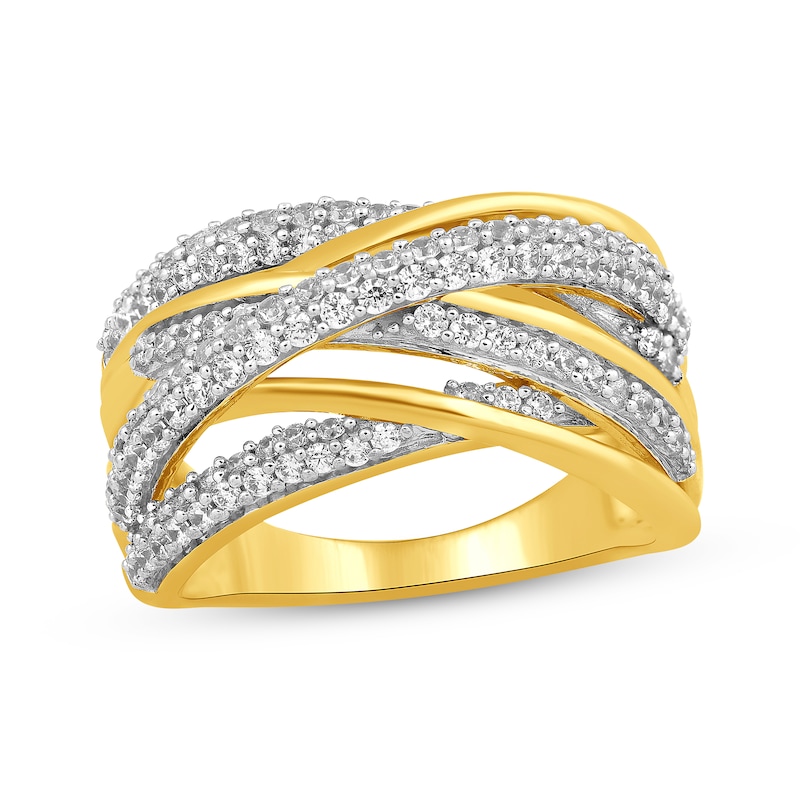 Diamond Crossover Ring 1 ct tw 10K Yellow Gold