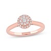 Thumbnail Image 1 of Diamond Double Halo Promise Ring 1/5 ct tw 10K Rose Gold
