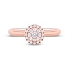 Thumbnail Image 3 of Diamond Double Halo Promise Ring 1/5 ct tw 10K Rose Gold