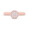 Thumbnail Image 2 of Multi-Diamond Center Halo Promise Ring 1/5 ct tw 10K Rose Gold